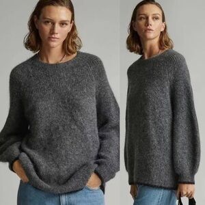 Everlane NWOT Mohair Blend Gray Relaxed Long Sleeve Sweater XS